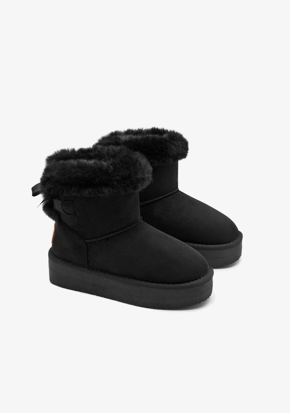 Black Fur Australian Boots Water Repellent B&W - Image 2