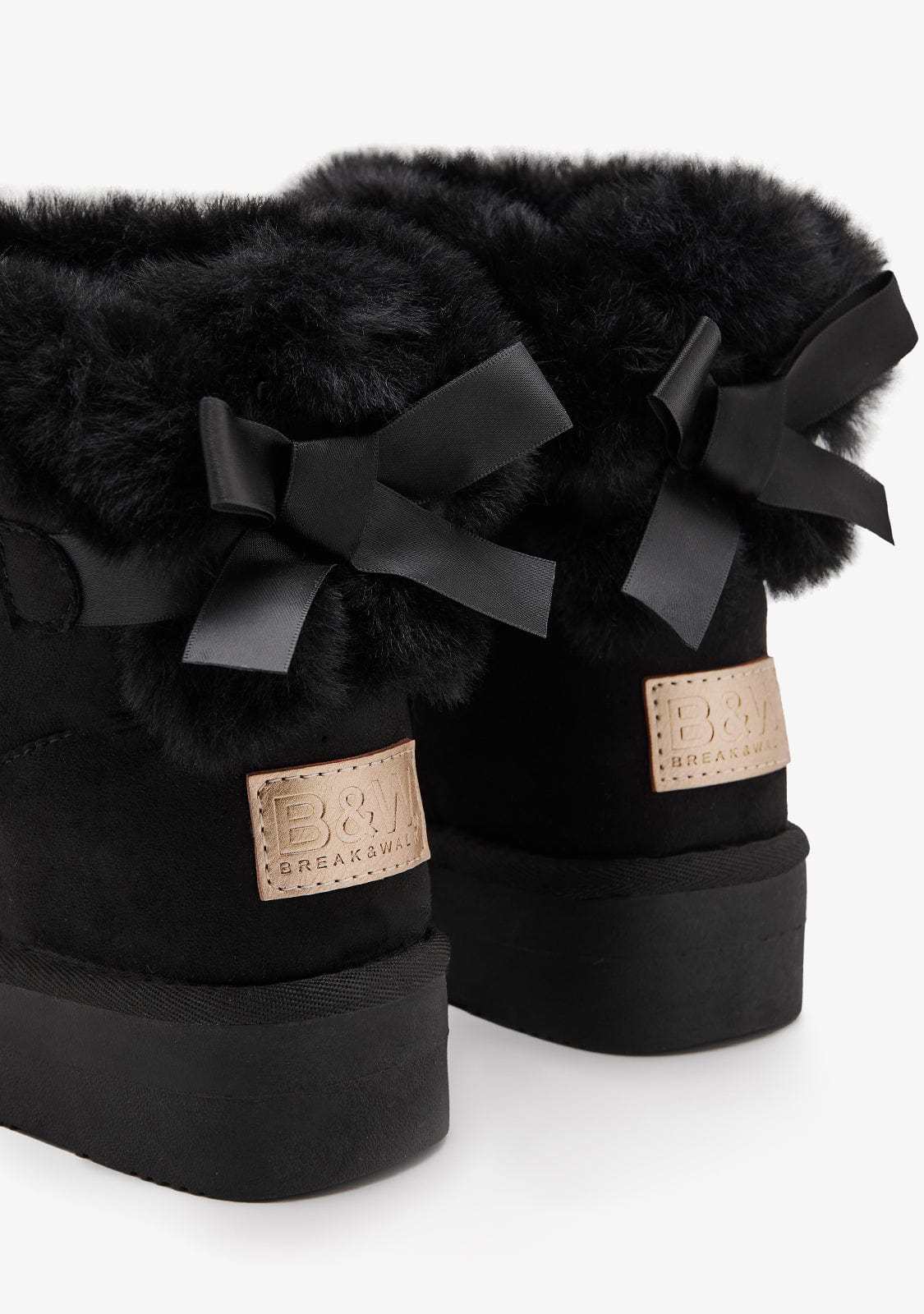 Black Fur Australian Boots Water Repellent B&W - Image 3