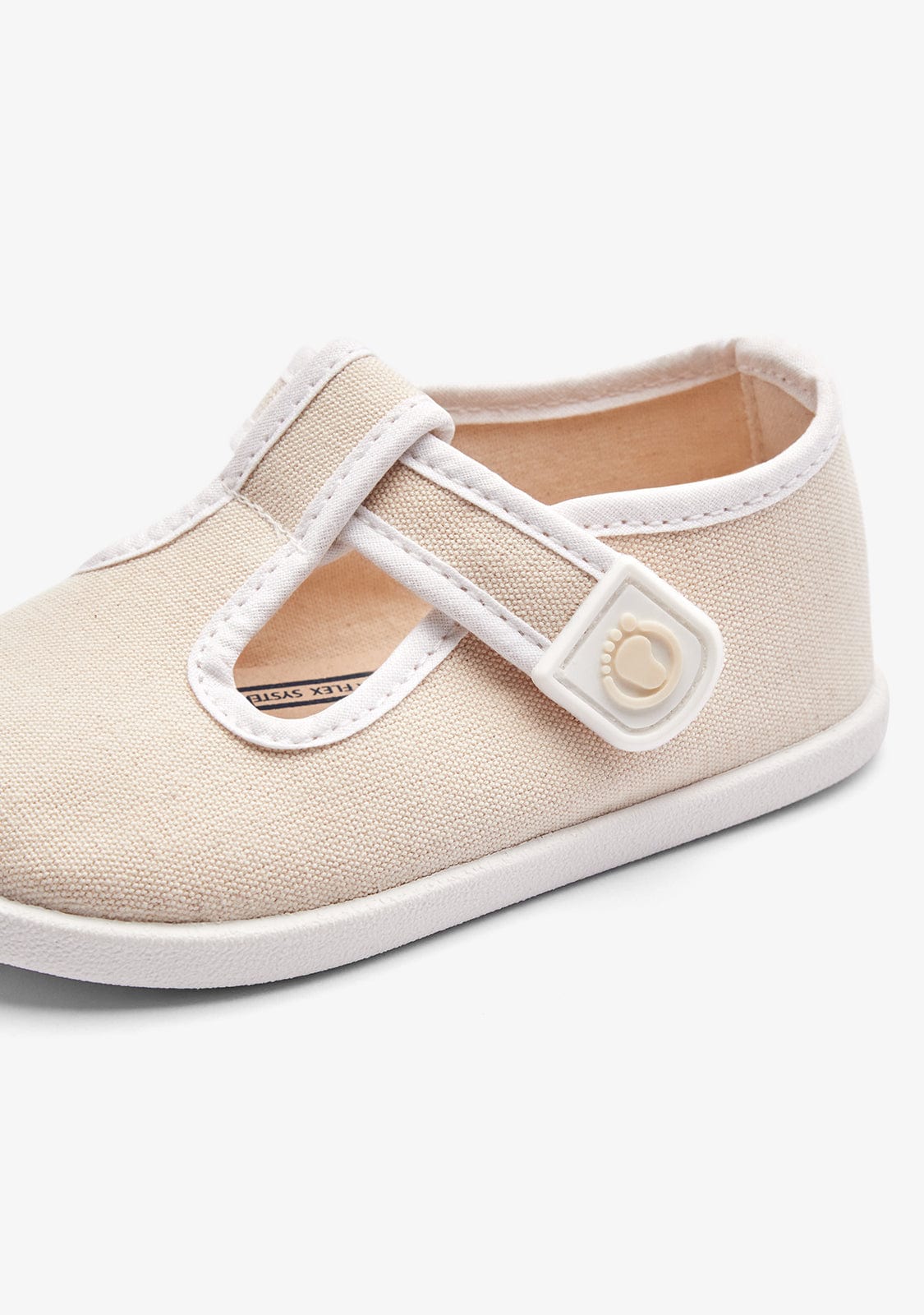 Baby´s Beige Canvas Barefoot Mary Janes - Image 4