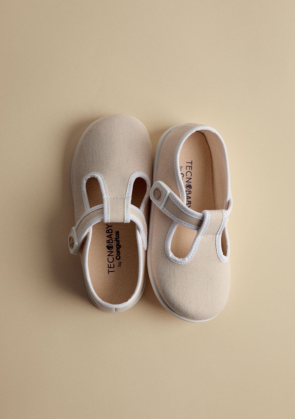 Baby´s Beige Canvas Barefoot Mary Janes - Image 8