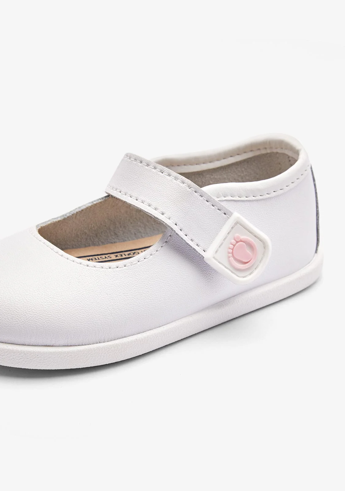 Baby´s White Strips Barefoot Mary Janes - Image 3