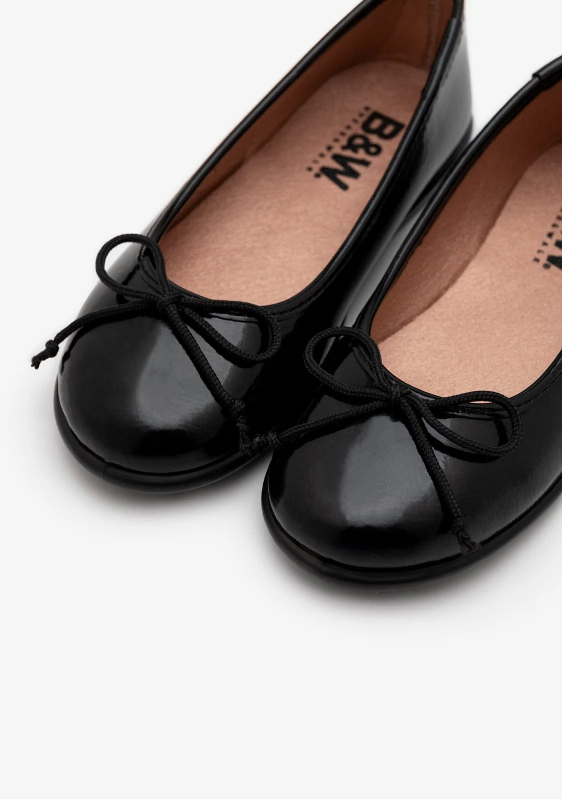 Black Patent Leather Ballerinas B&W - Image 3