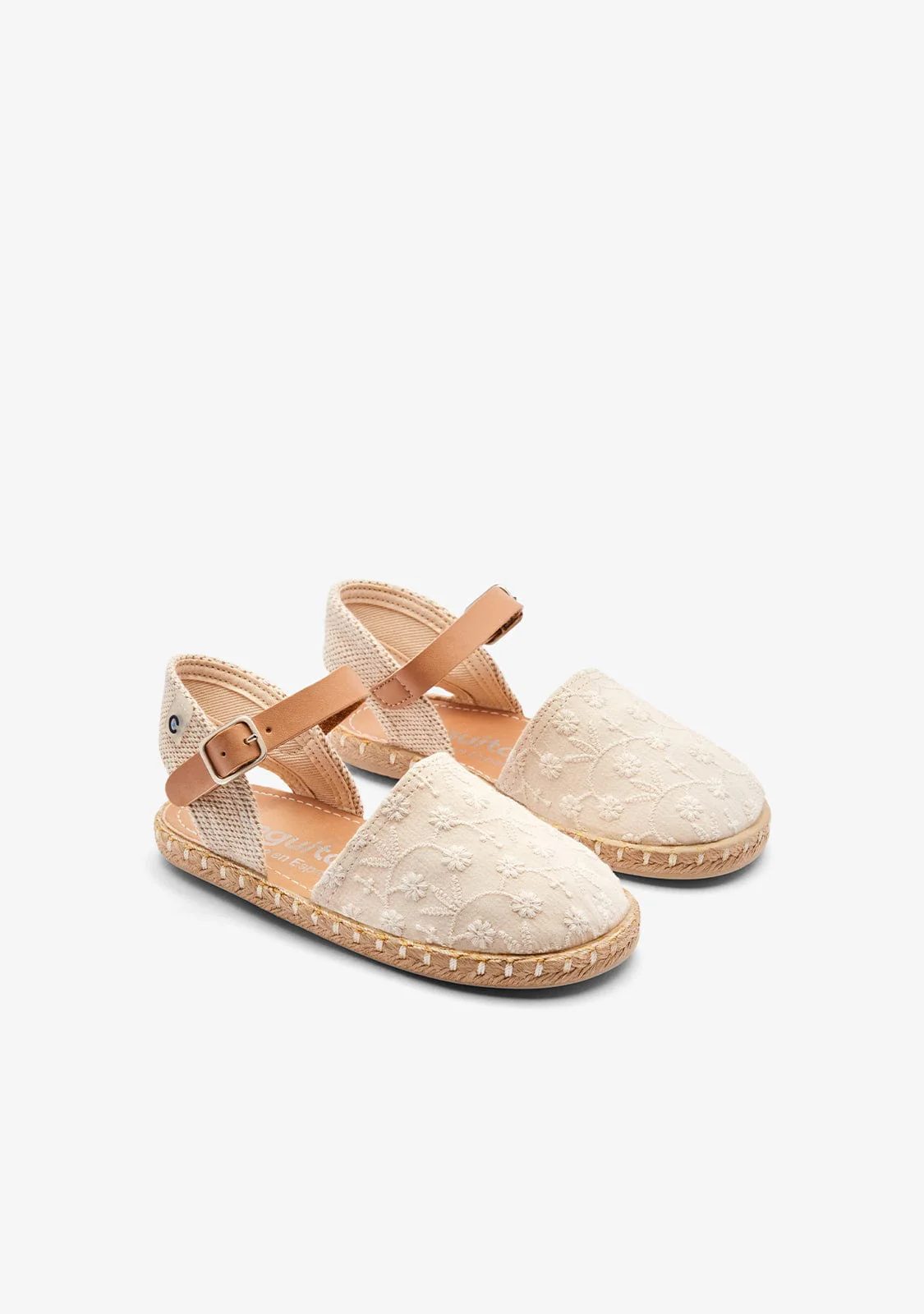 Beige Thread Flowers Espadrilles - Image 2