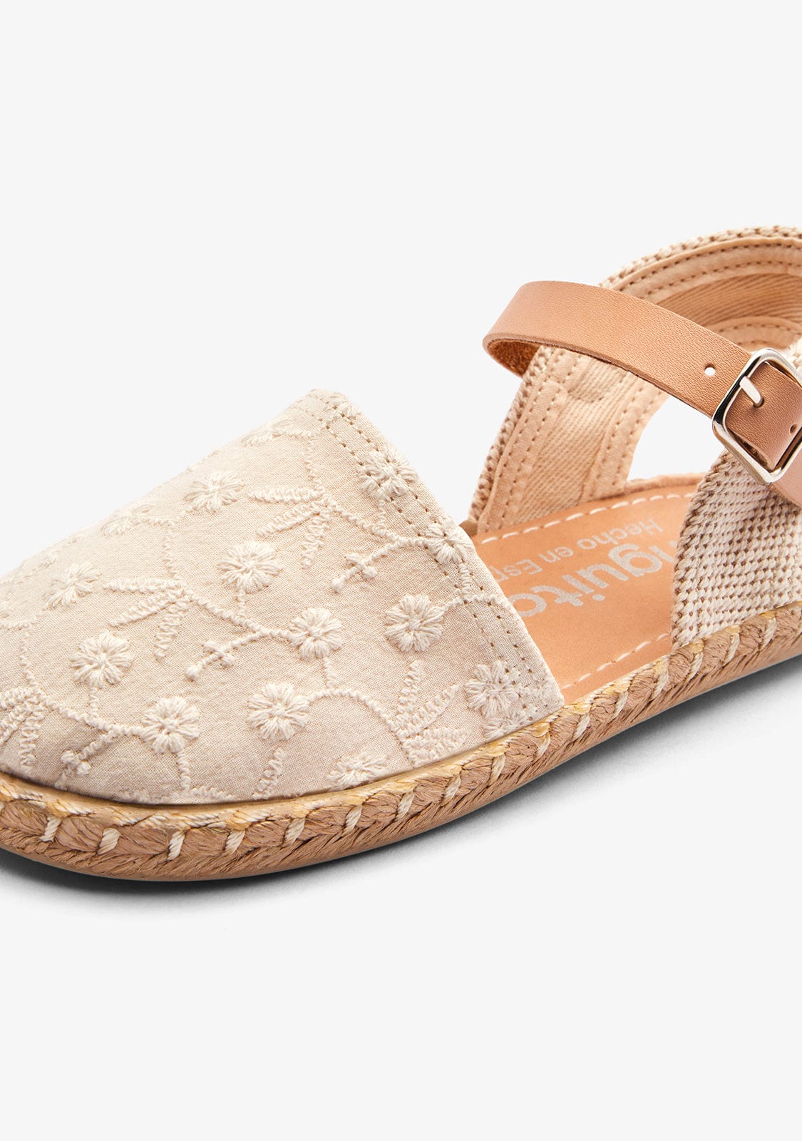 Beige Thread Flowers Espadrilles - Image 3