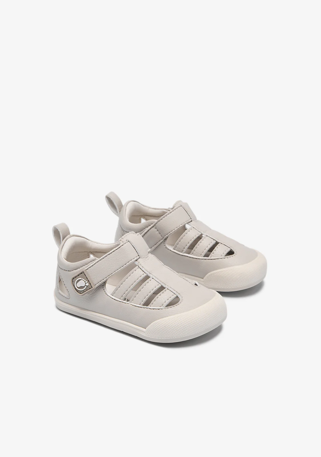 Beige Barefoot Baby Sandals - Image 2