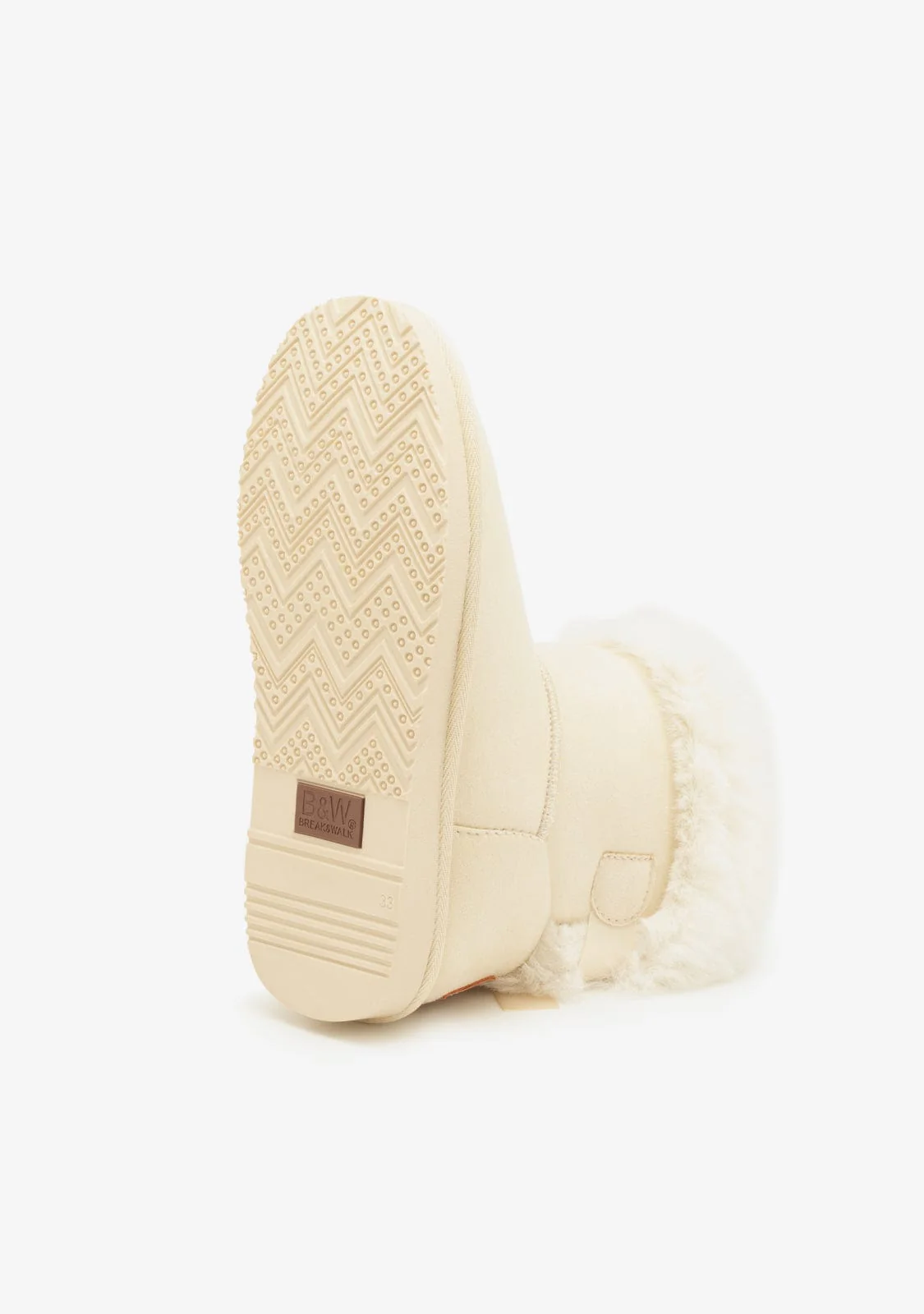 Beige Bow Fur Australian Water Repellent Boots B&W - Image 4