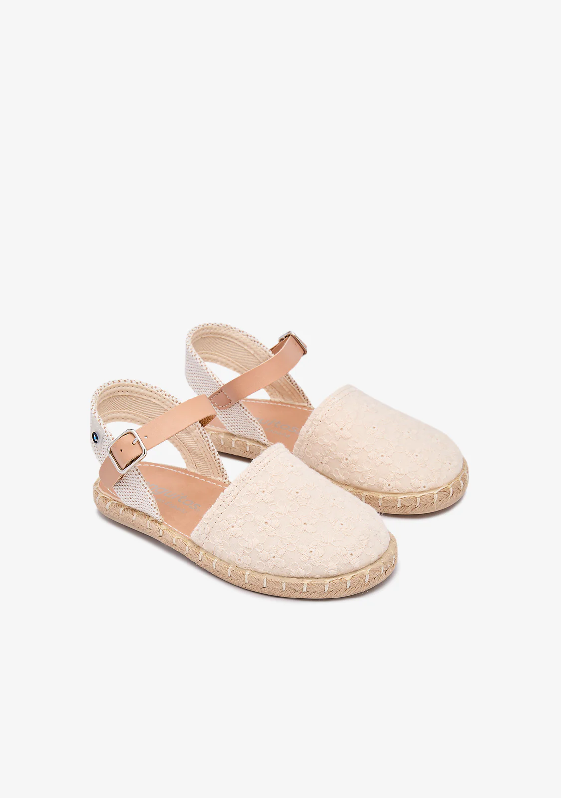 Beige Canvas Flower Espadrilles - Image 2