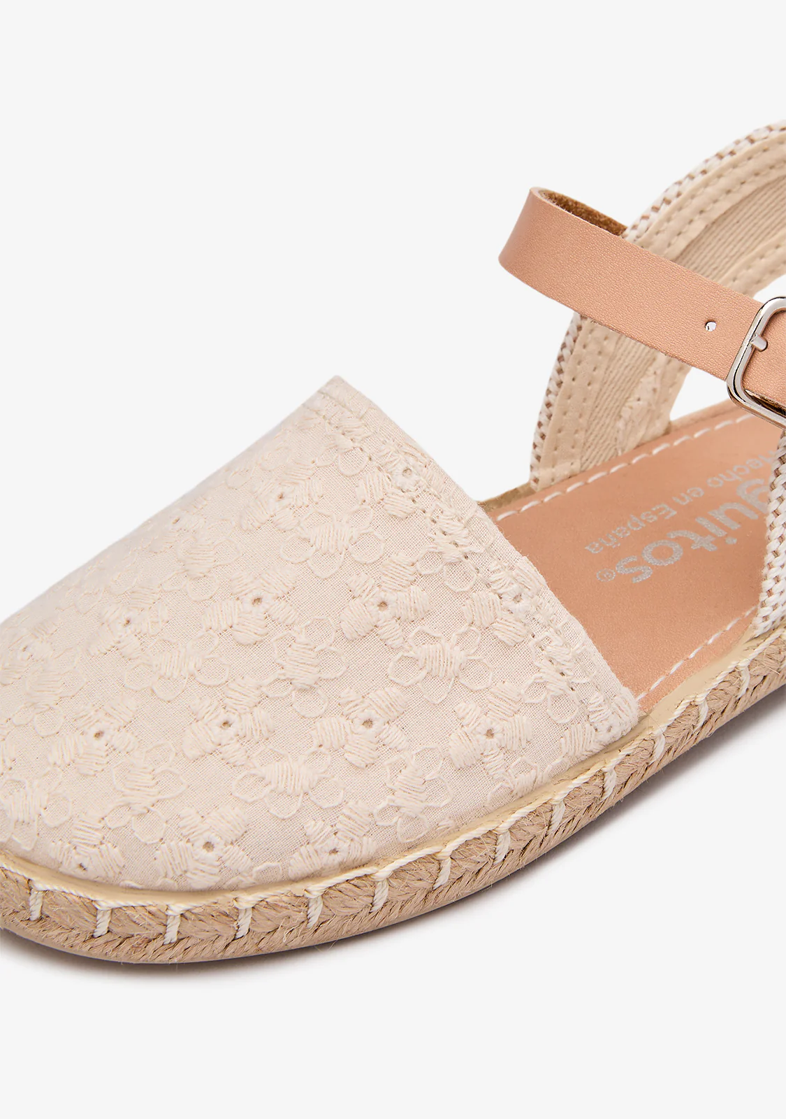 Beige Canvas Flower Espadrilles - Image 4