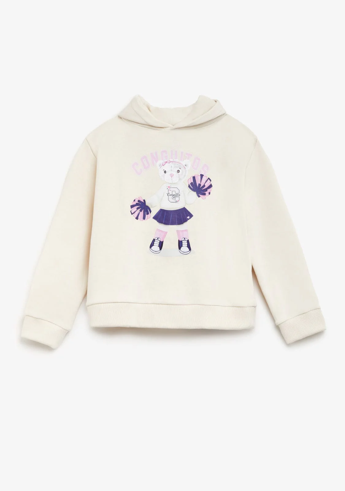 Beige Cheerleader Bear Hoddie - Image 2