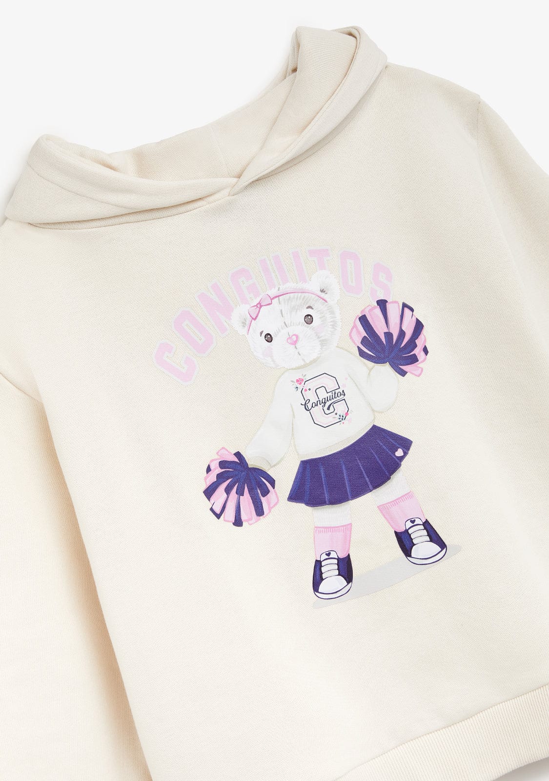 Beige Cheerleader Bear Hoddie - Image 3