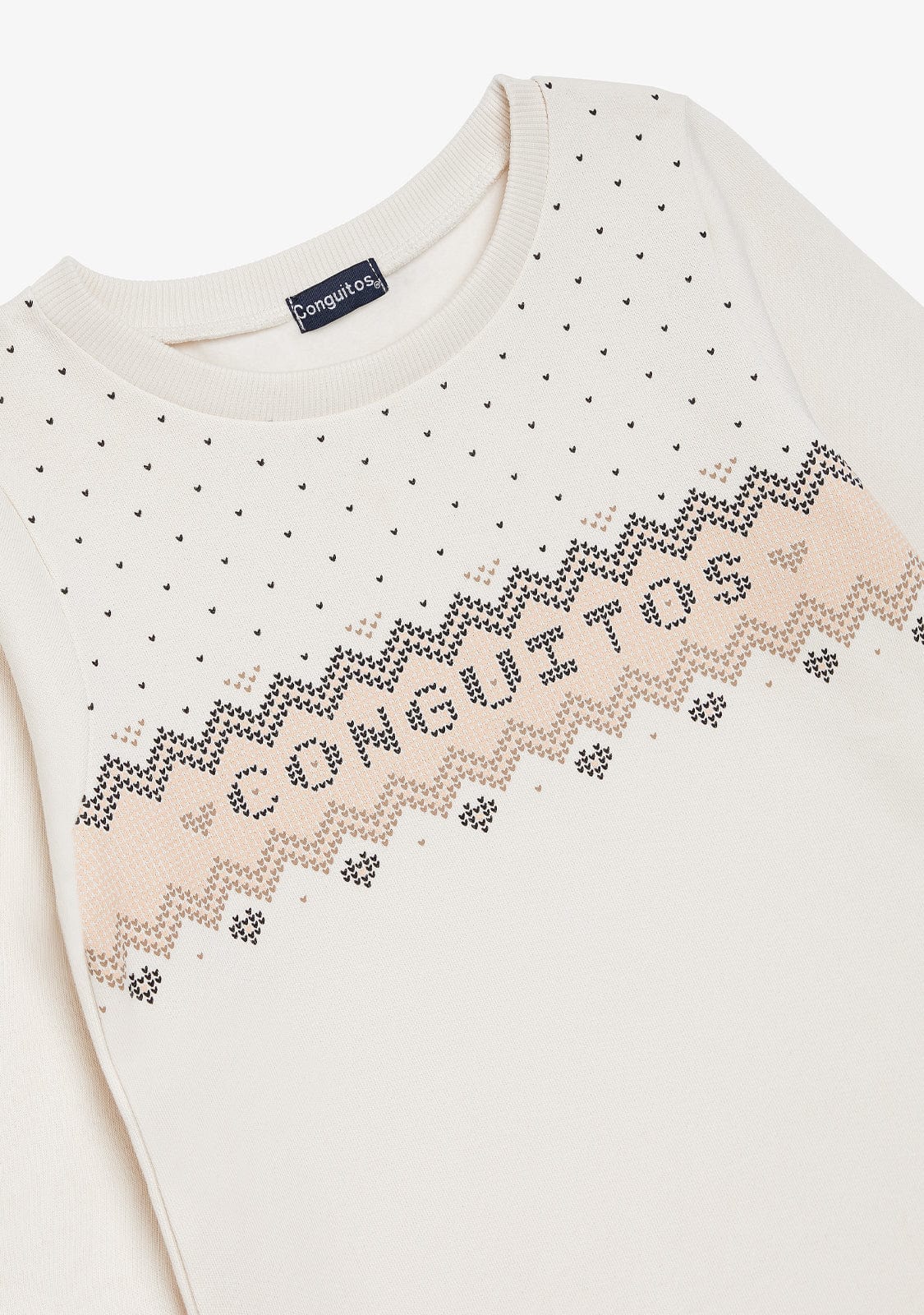 Beige Border Sweatshirt Dress - Image 3