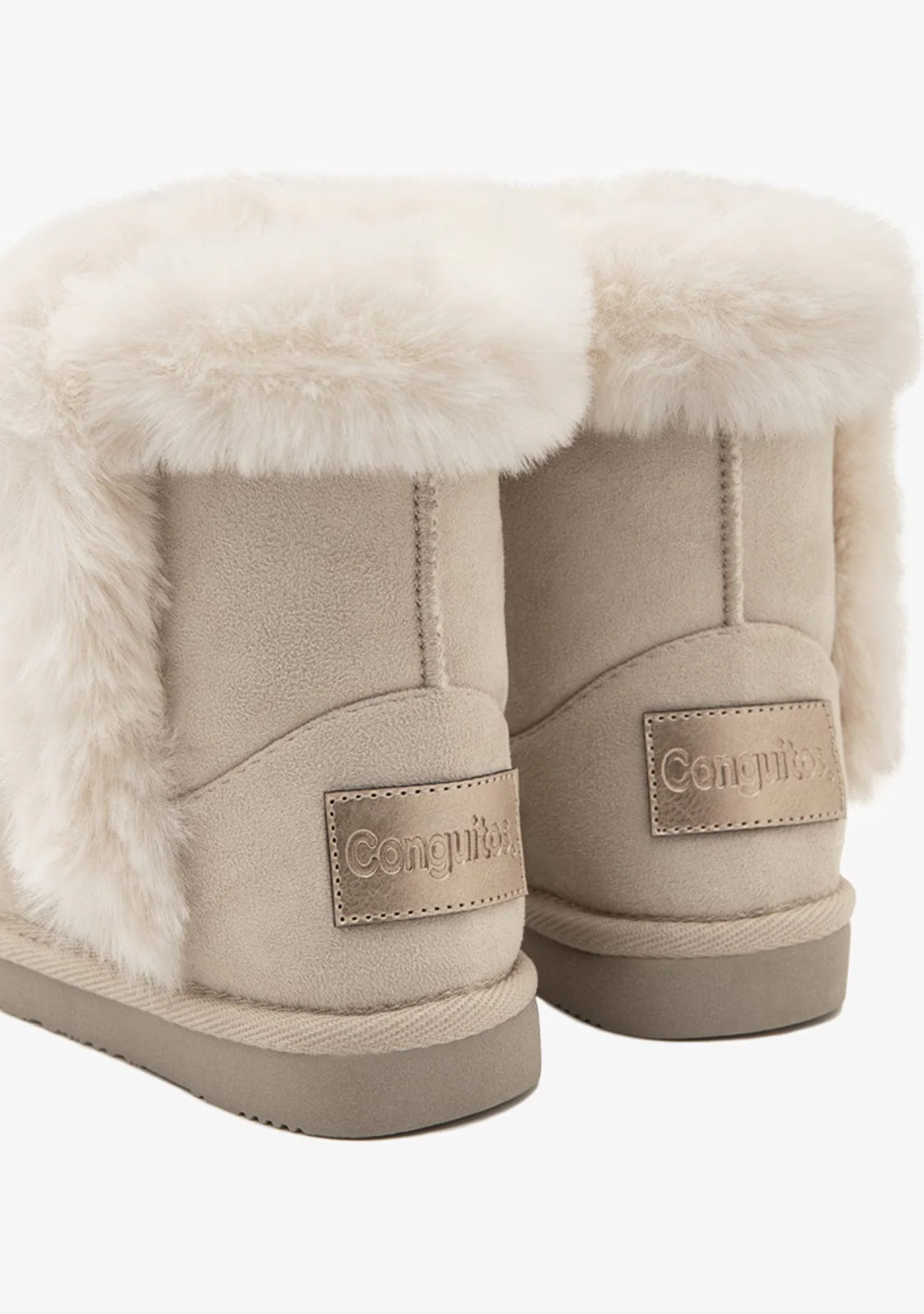 Beige Fur Water Repellent Australian Boots - Image 3