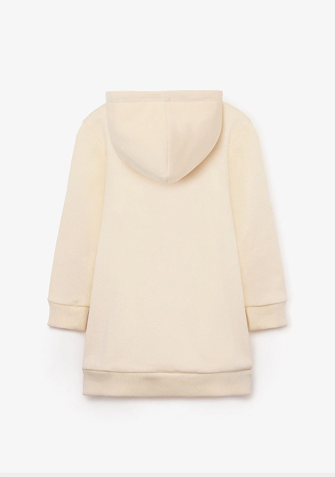 Beige Hoodie Cherries Sweatshirt Dress - Image 3