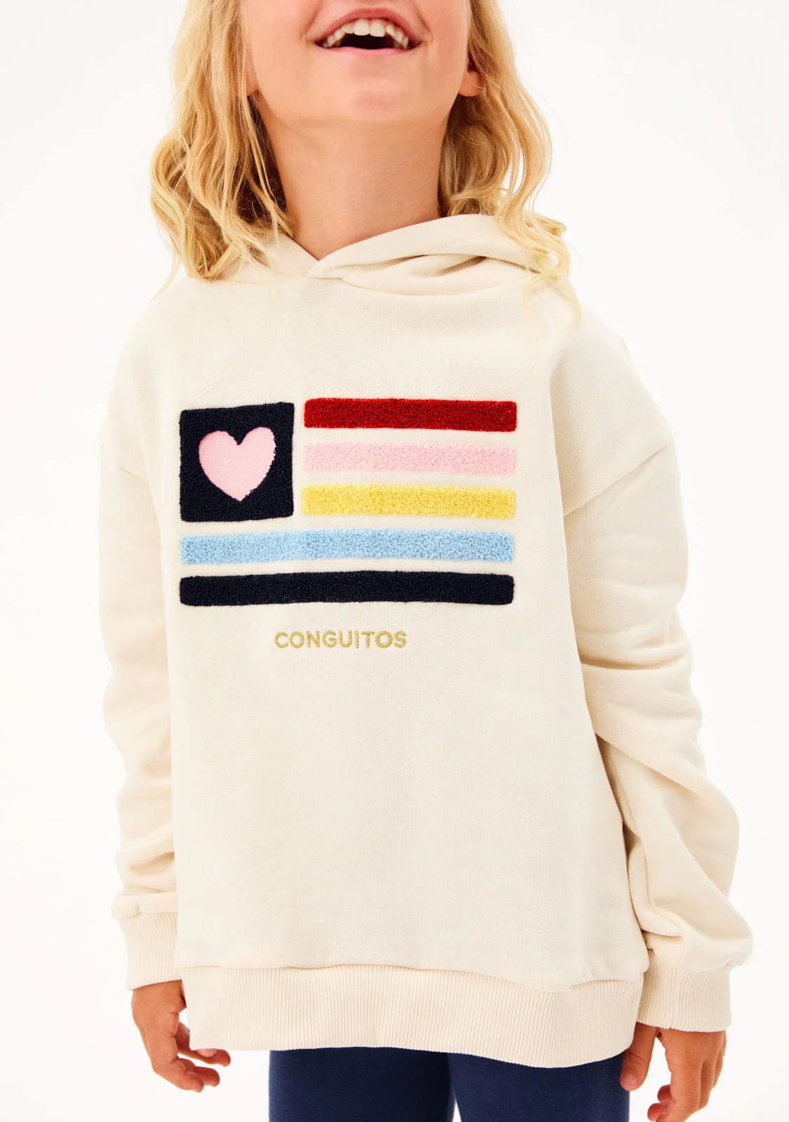 Beige Hoodie Flag Sweatshirt - Image 6