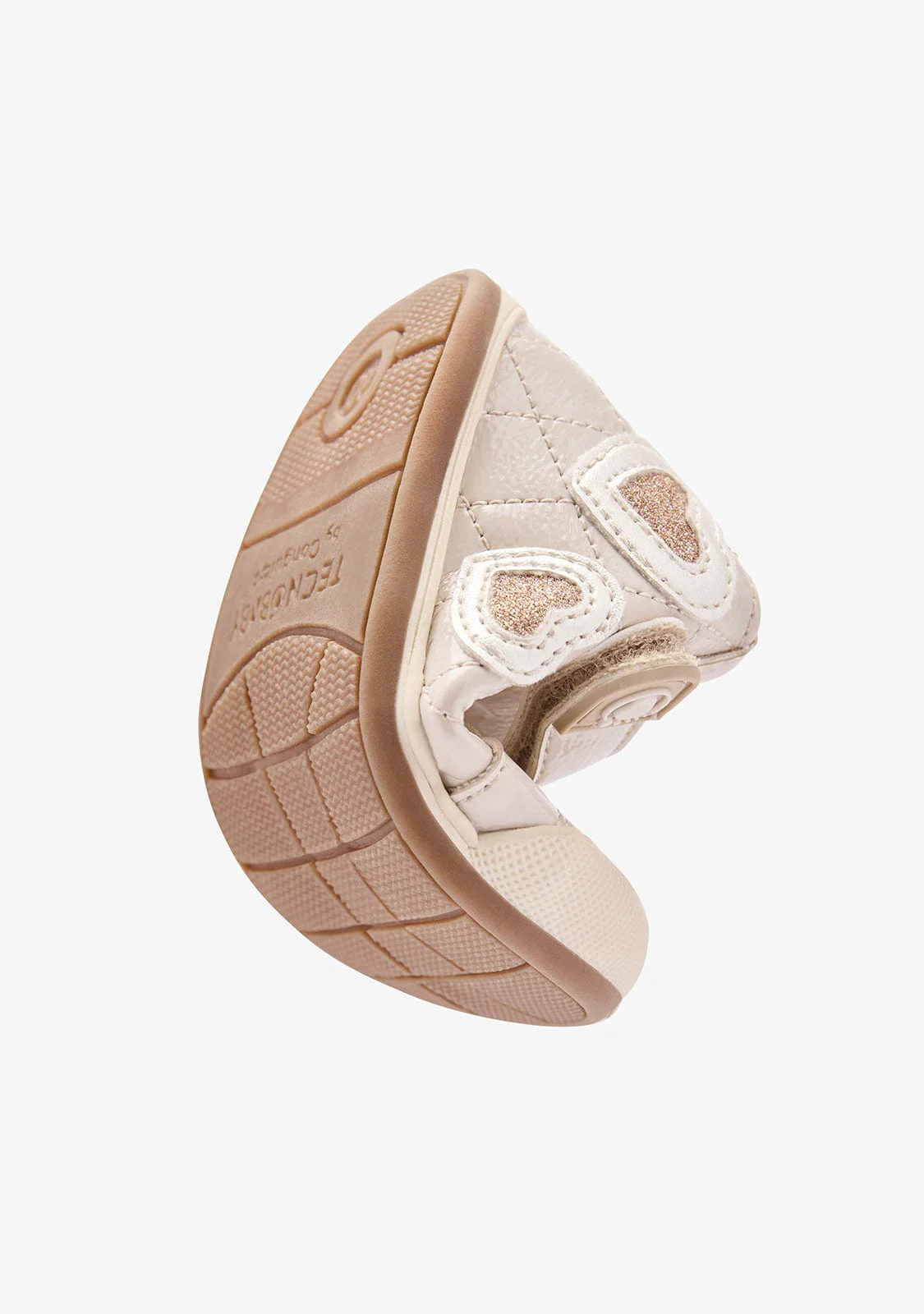 Beige Barefoot Hearts Patent Casual Sneakers - Image 3