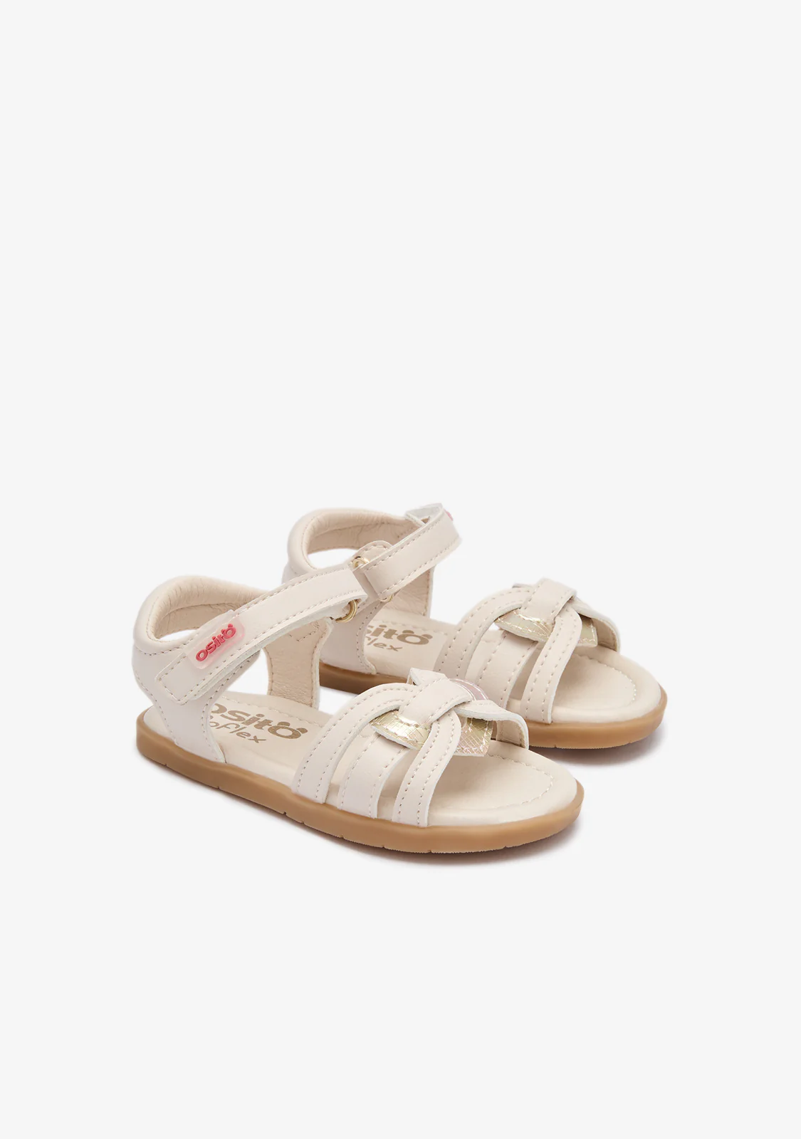 Beige Shiny Barefoot Goflex Baby Sandals - Image 2