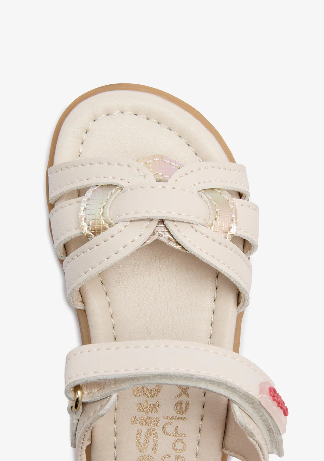 Beige Shiny Barefoot Goflex Baby Sandals - Image 4