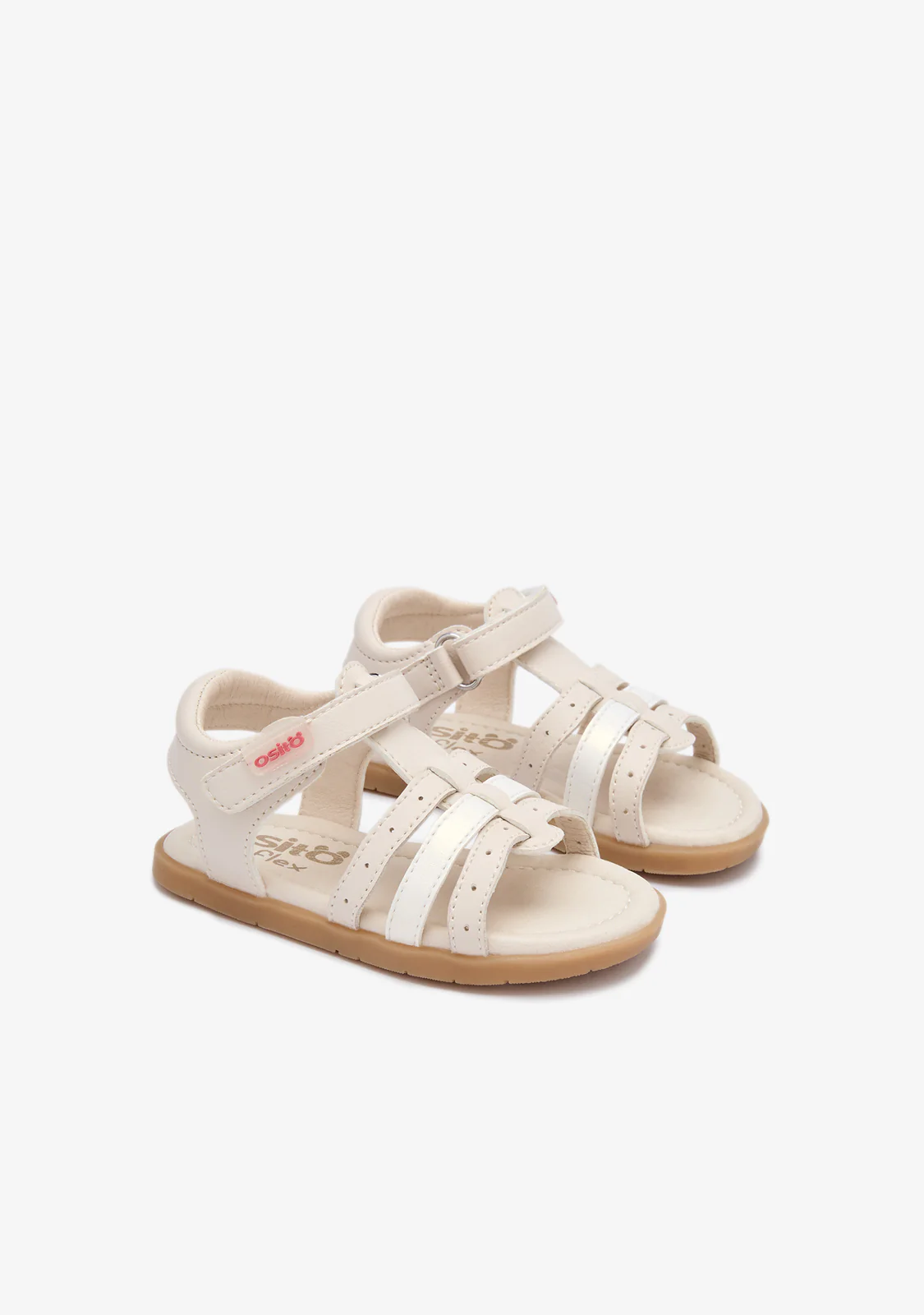 Beige Shiny Barefoot Goflex Baby Sandals - Image 2
