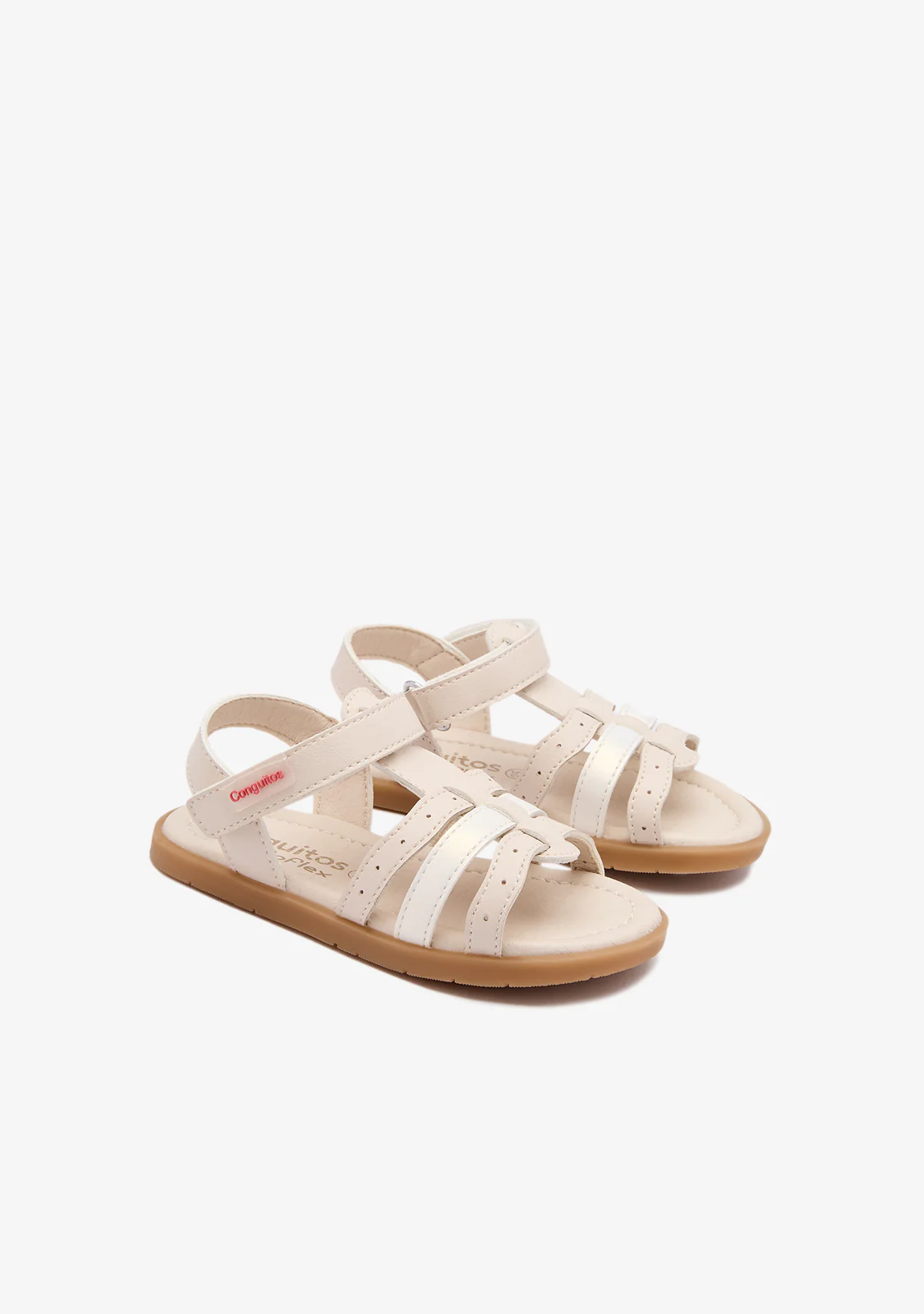 Beige Shiny Barefoot Goflex Sandals - Image 2