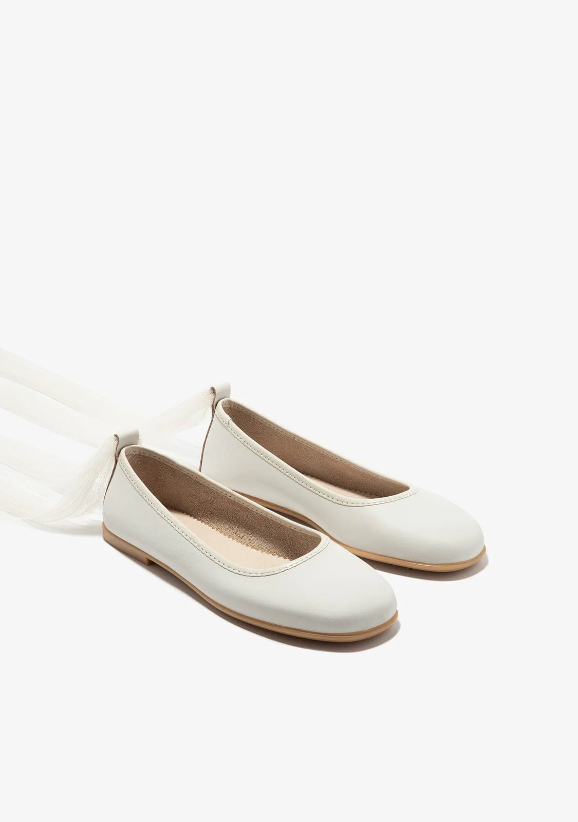 Beige Strap Ballerinas B&W - Image 2