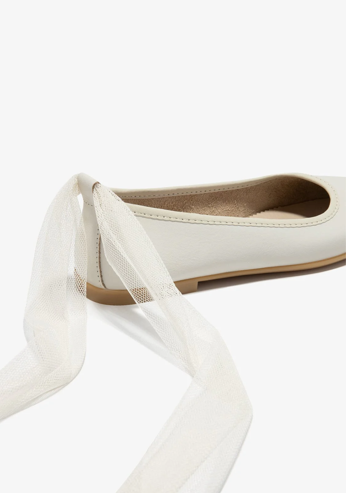 Beige Strap Ballerinas B&W - Image 3