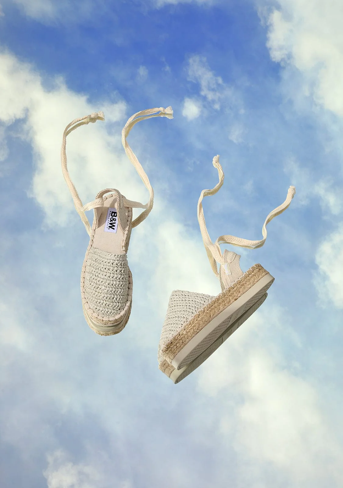 Beige Straps Espadrilles B&W - Image 4