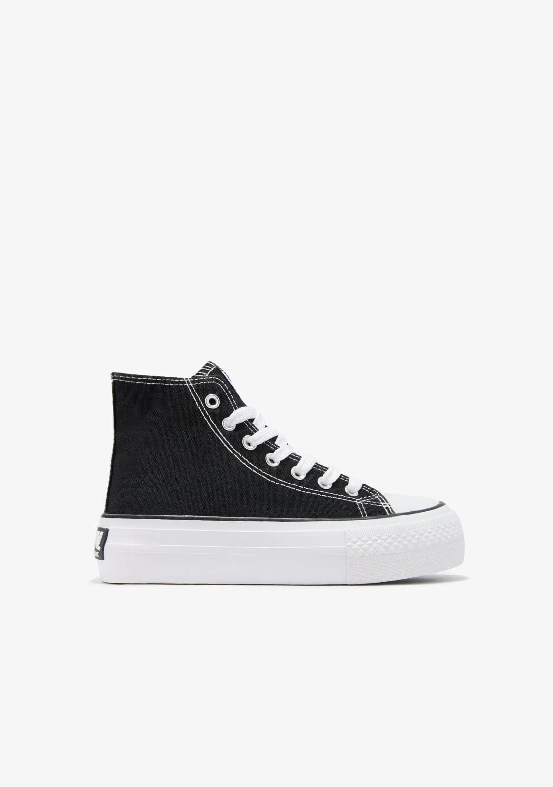 Black Basic High Top Sneakers B&W