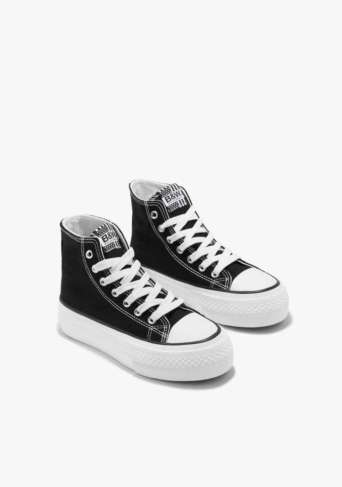 Black Basic High Top Sneakers B&W - Image 2