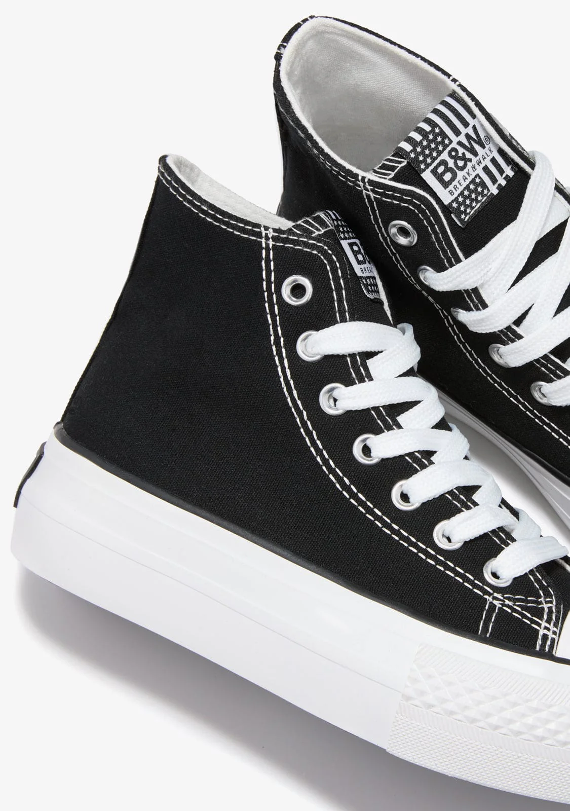 Black Basic High Top Sneakers B&W - Image 3