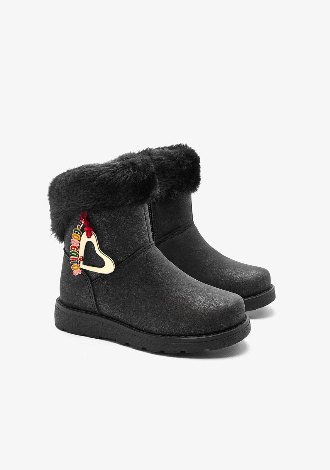 Black Fur Charm Boots - Image 2