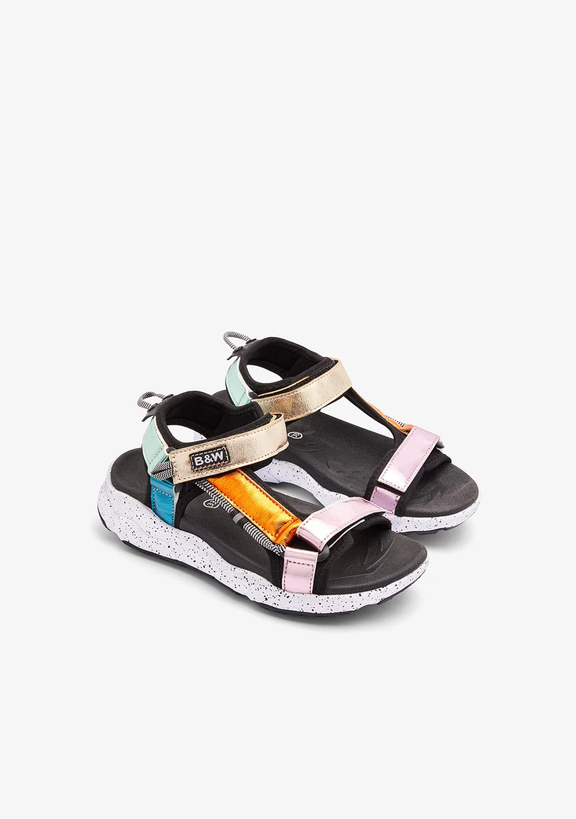 Black / Gold Strips Sandals - Image 2