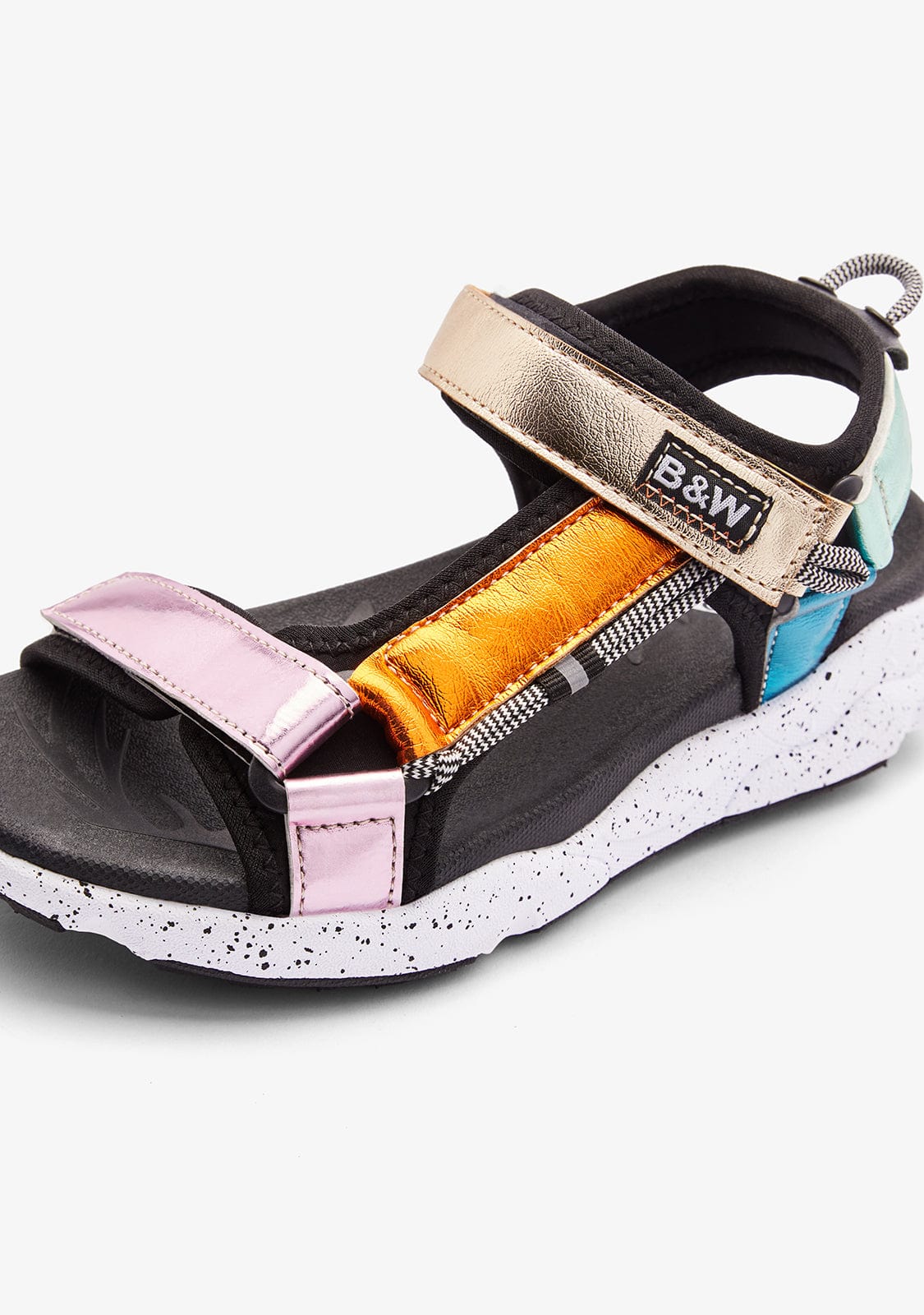 Black / Gold Strips Sandals - Image 3