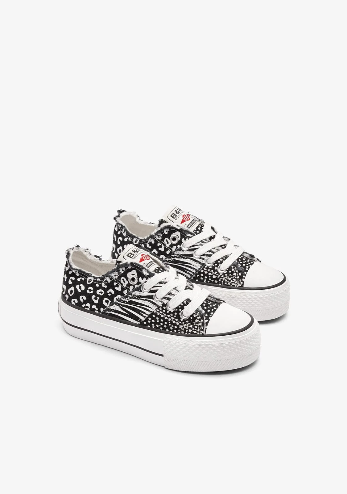 Black Patchwork Low Sneakers - Image 2