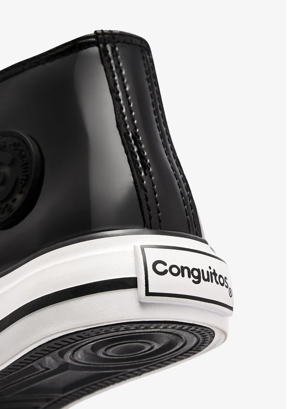 Black Patent High Strap Sneakers - Image 3