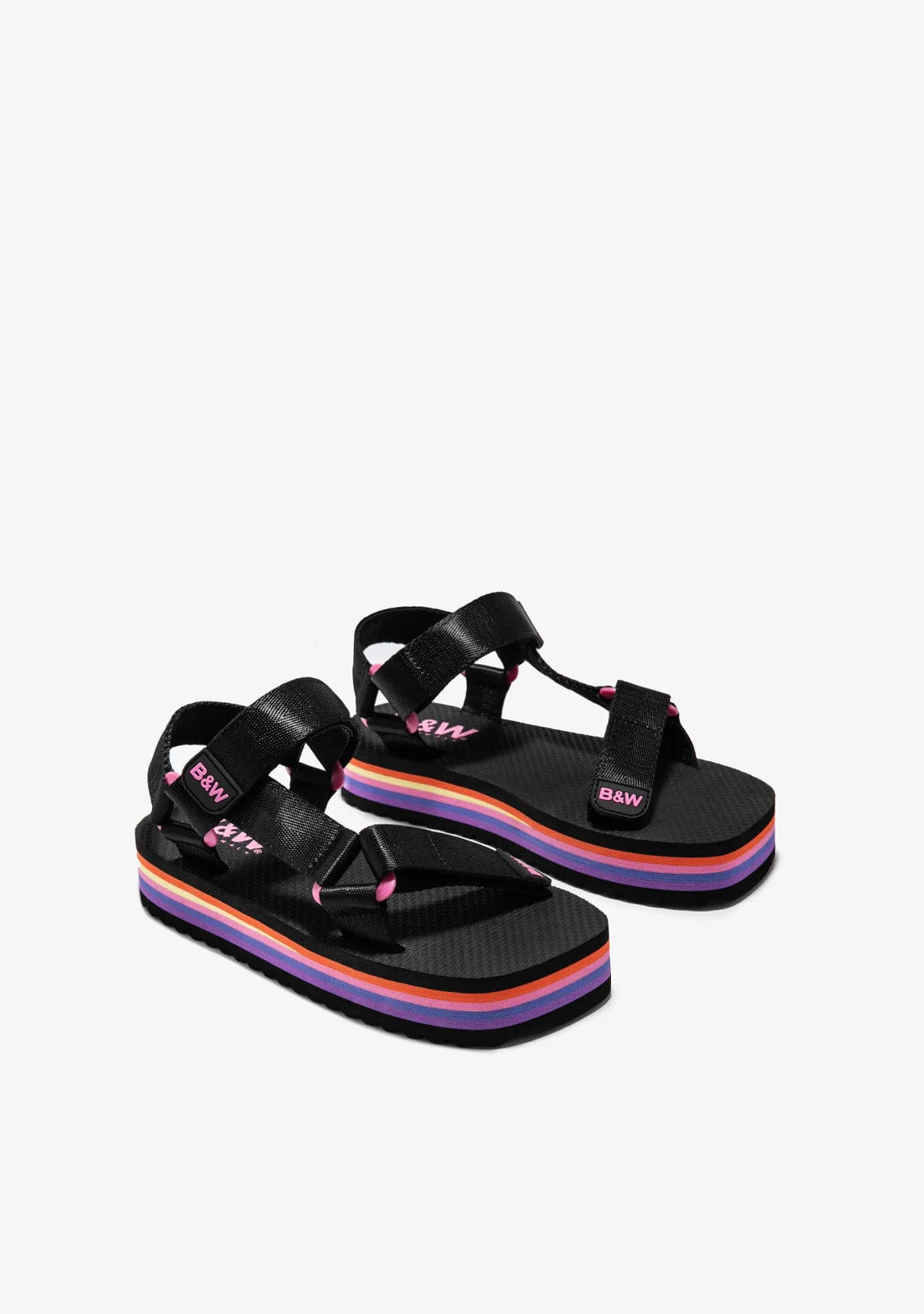 Black Platform Sandals B&W - Image 3