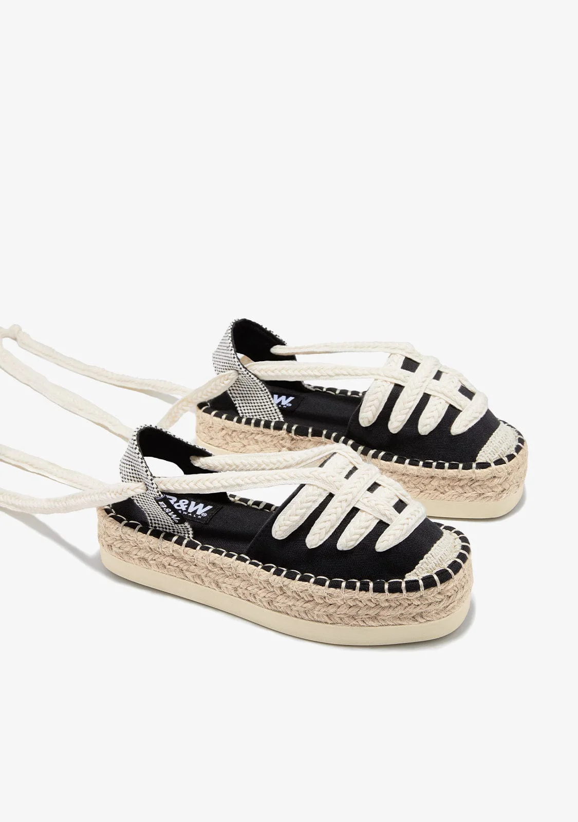 Black Straps Espadrilles B&W - Image 3