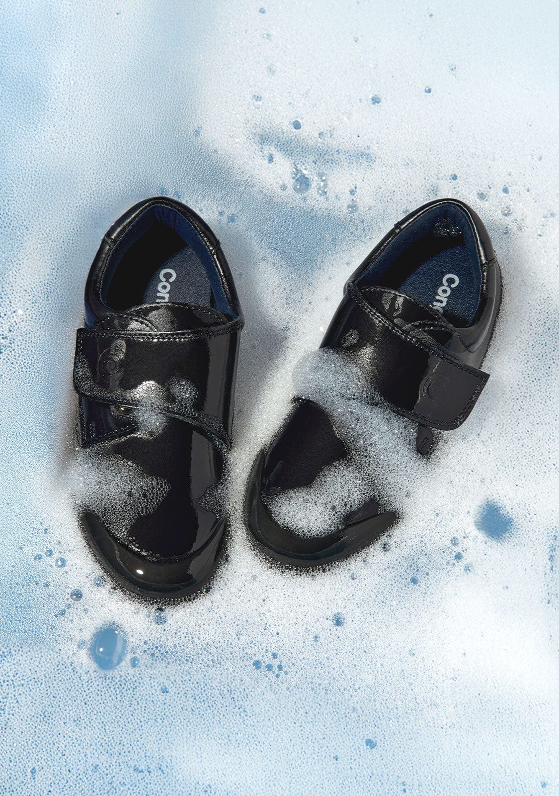 Boy's Navy Washable Leather School Shoes - Image 2