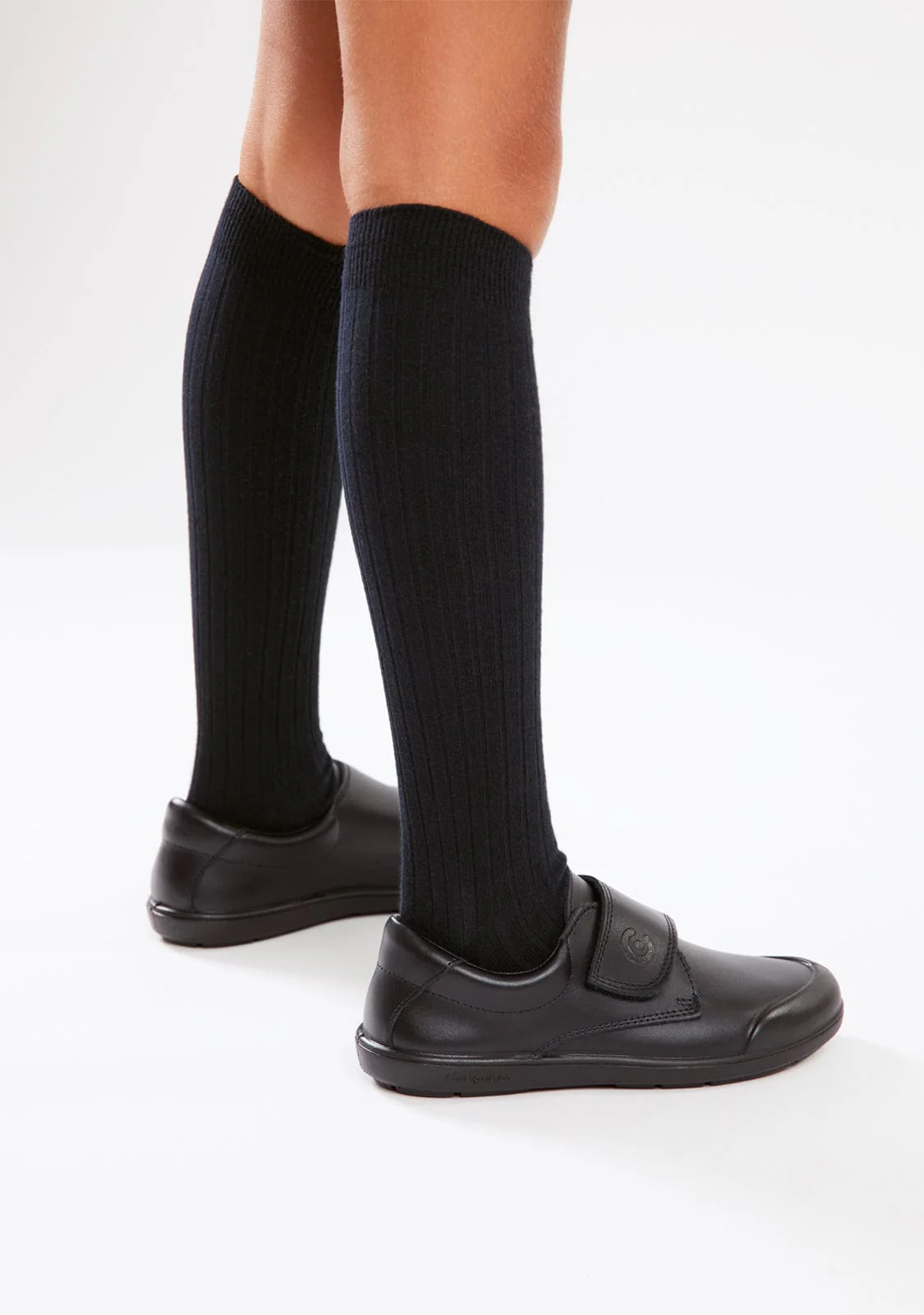 Boy's Navy Washable Leather School Shoes - Image 5