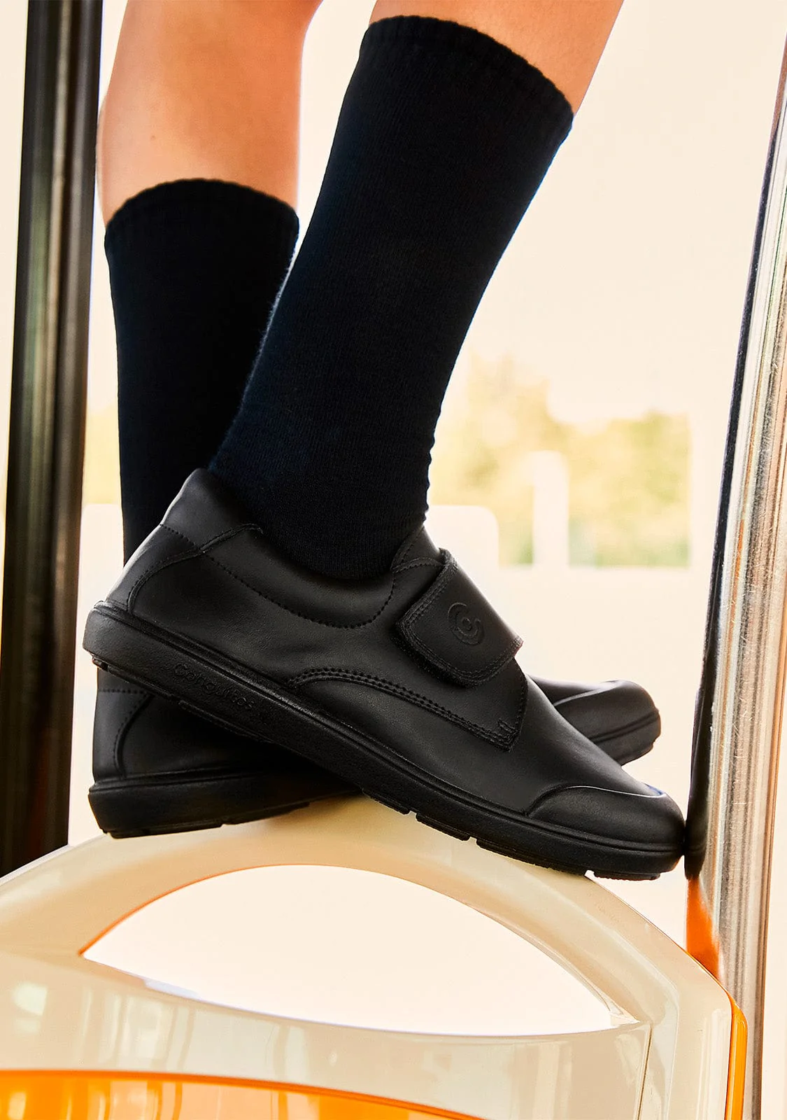 Boy's Navy Washable Leather School Shoes - Image 9