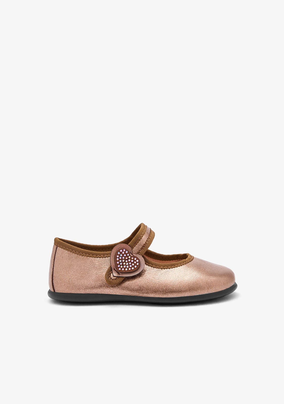 Bronze Strass Heart Mary Janes