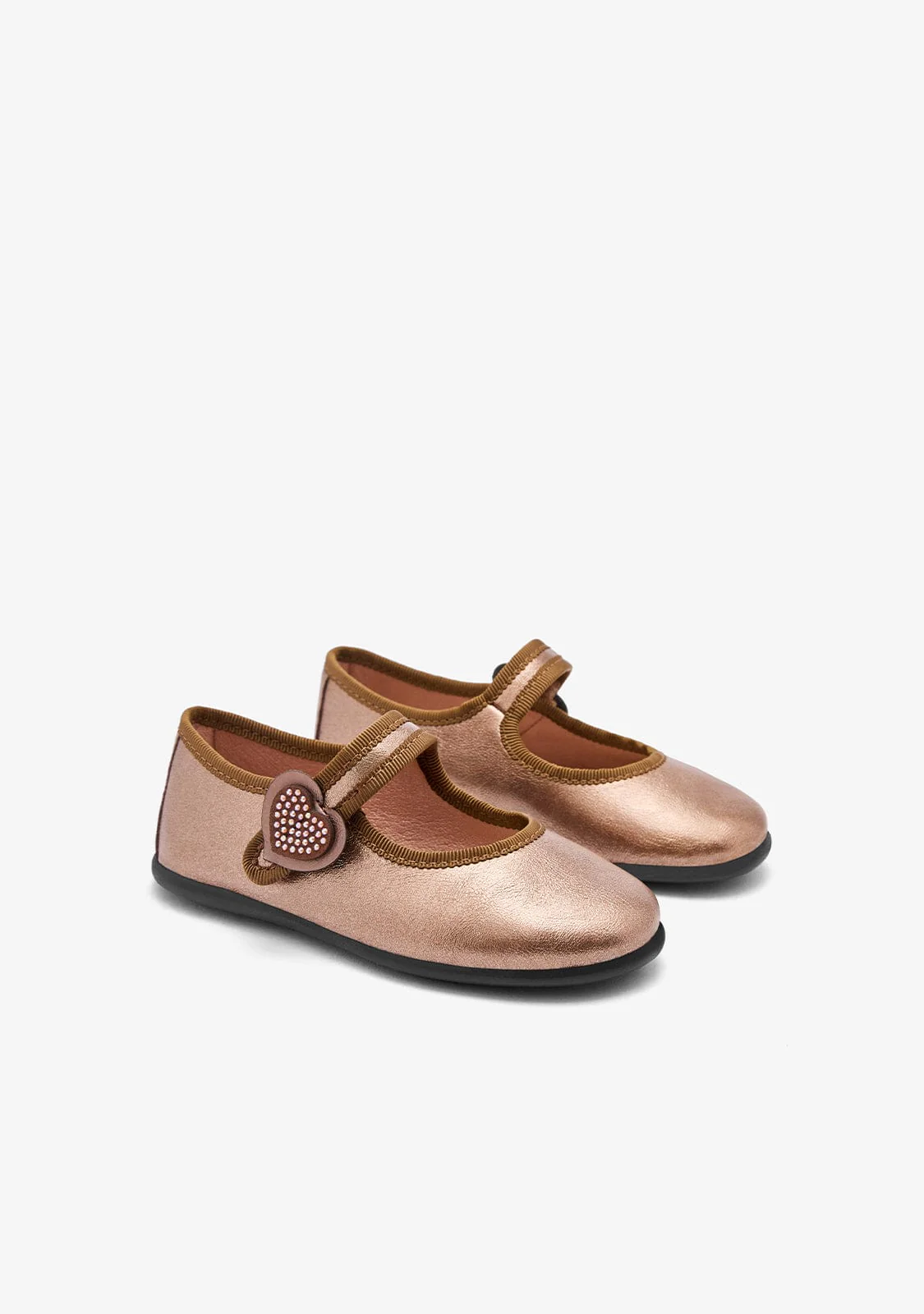 Bronze Strass Heart Mary Janes - Image 2