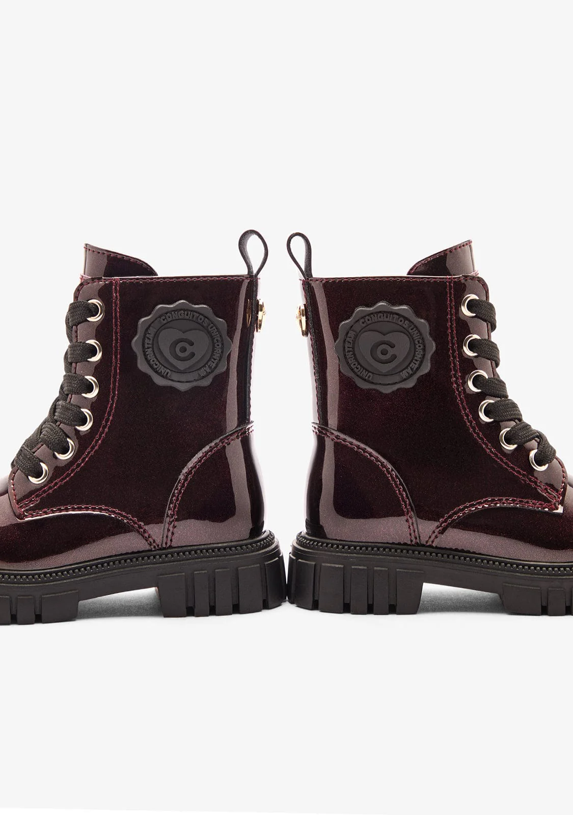 Burgundy Military Patent Boots - Image 3