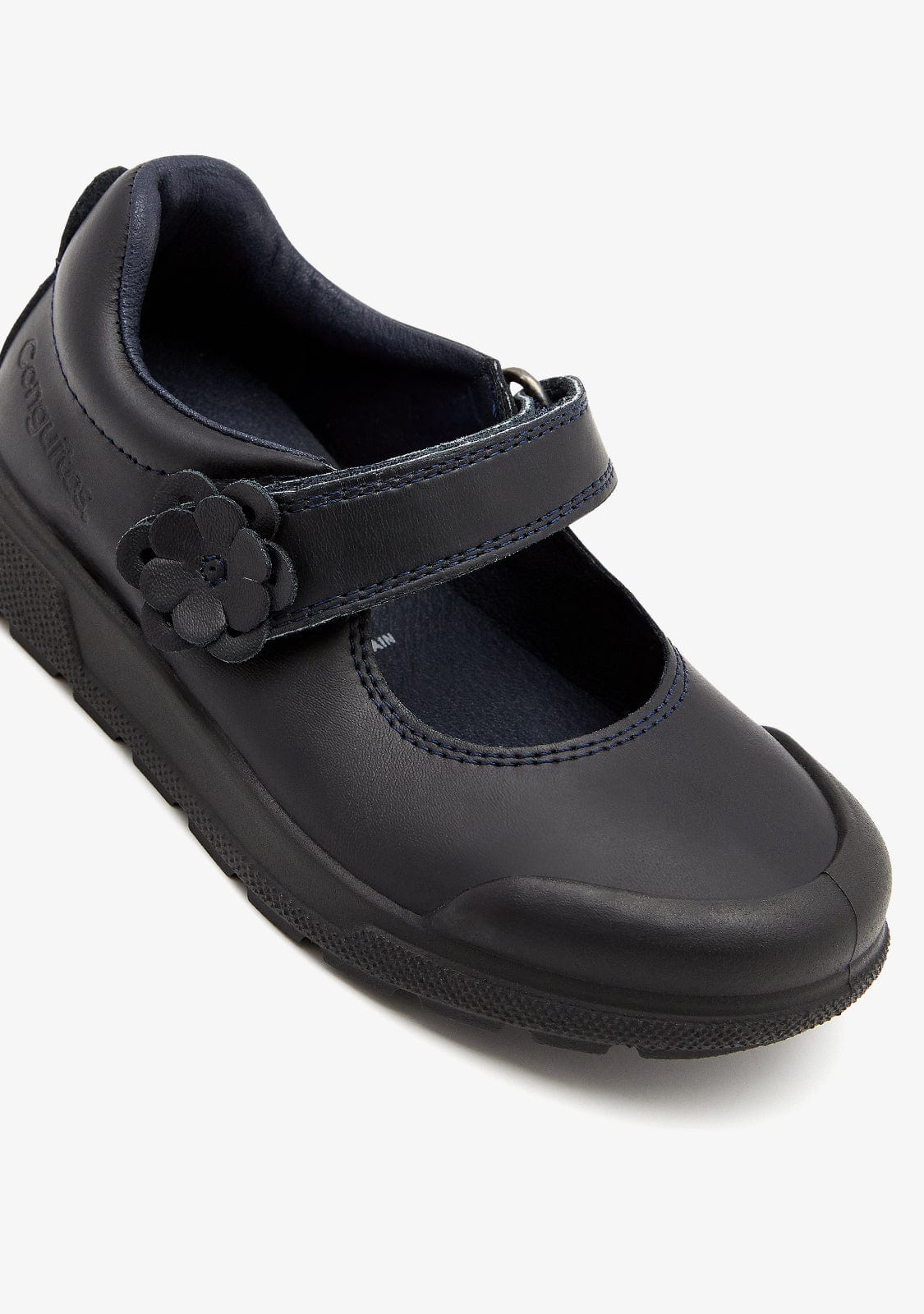 Girl's Navy Indestructibles Flower School Shoes - Image 3