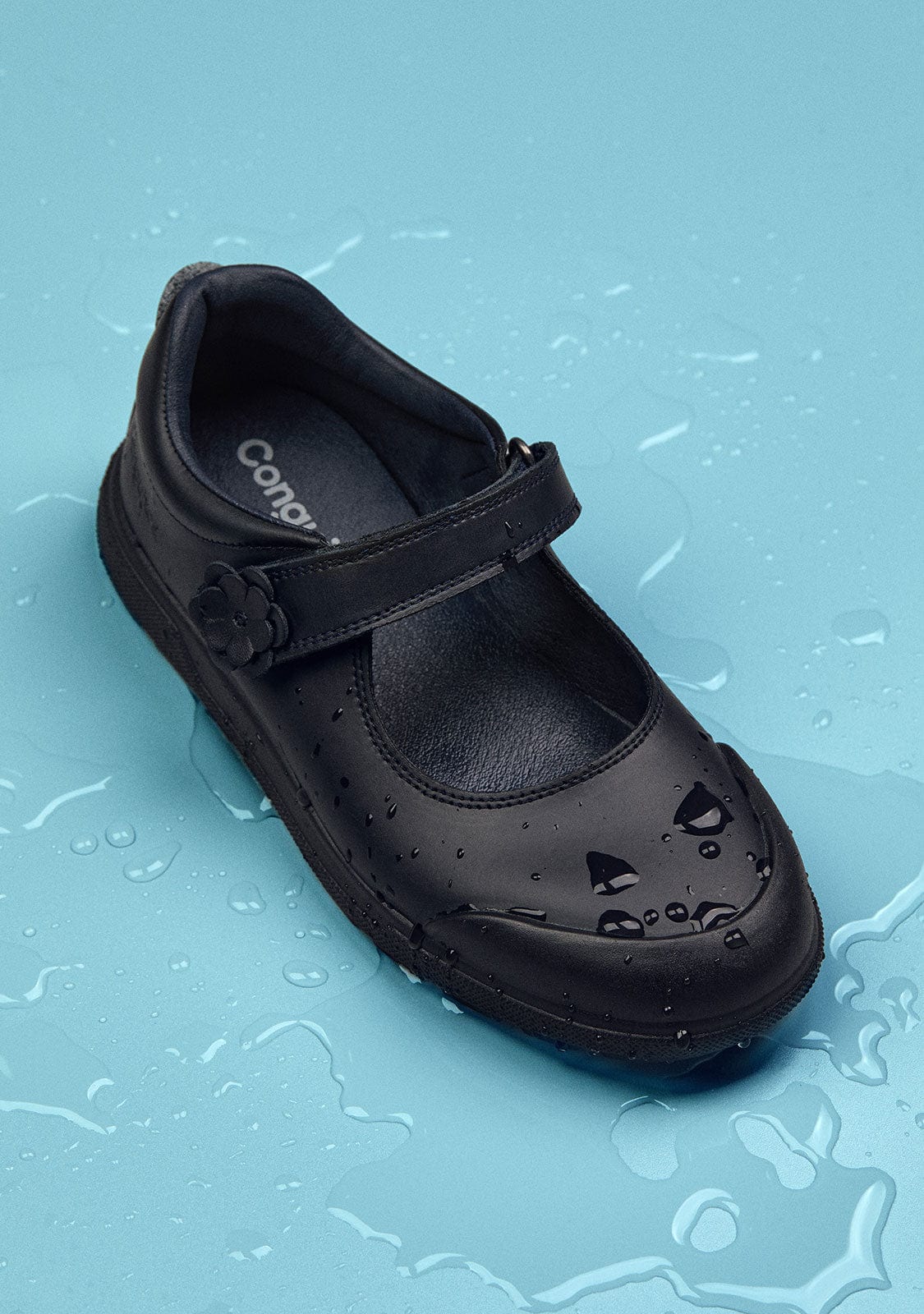 Girl's Navy Indestructibles Flower School Shoes - Image 7