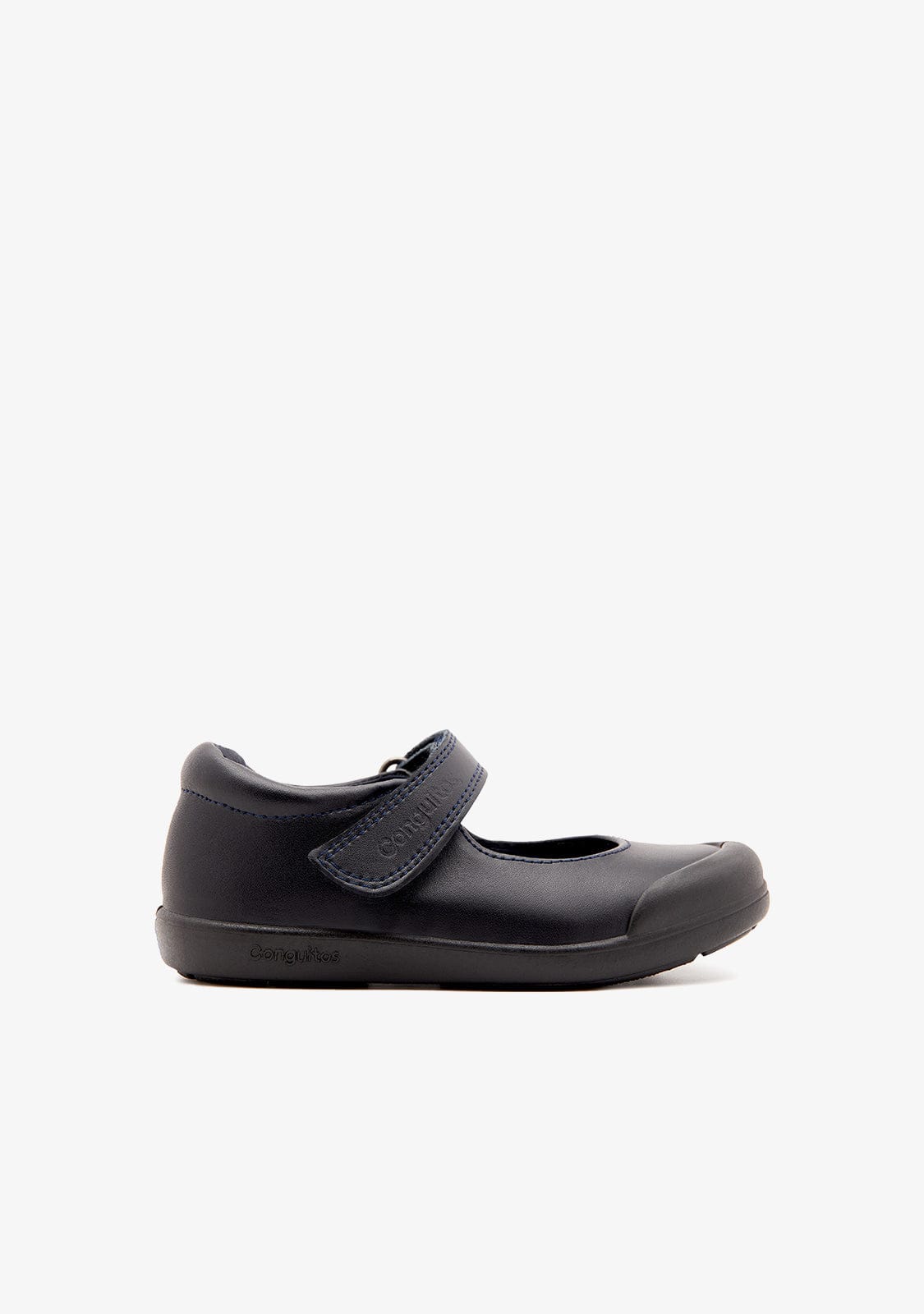 Girl's Navy Washable Leather School Shoes