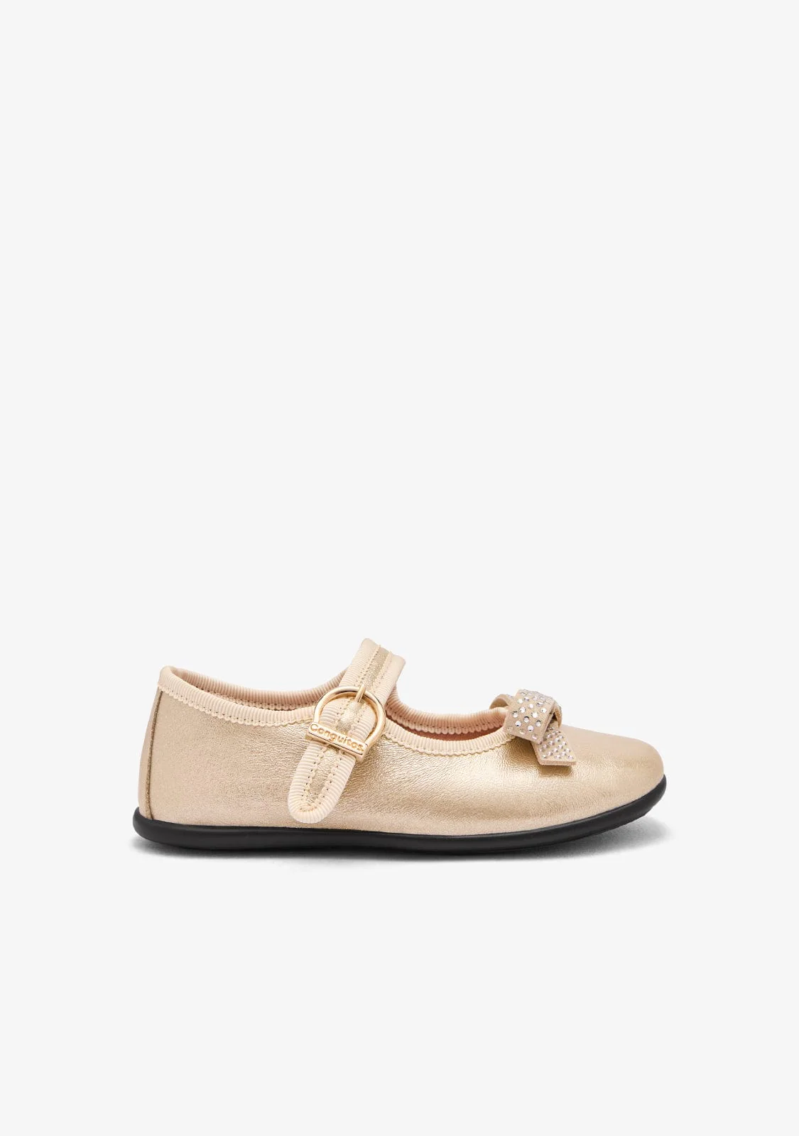 Gold Bow Mary Janes