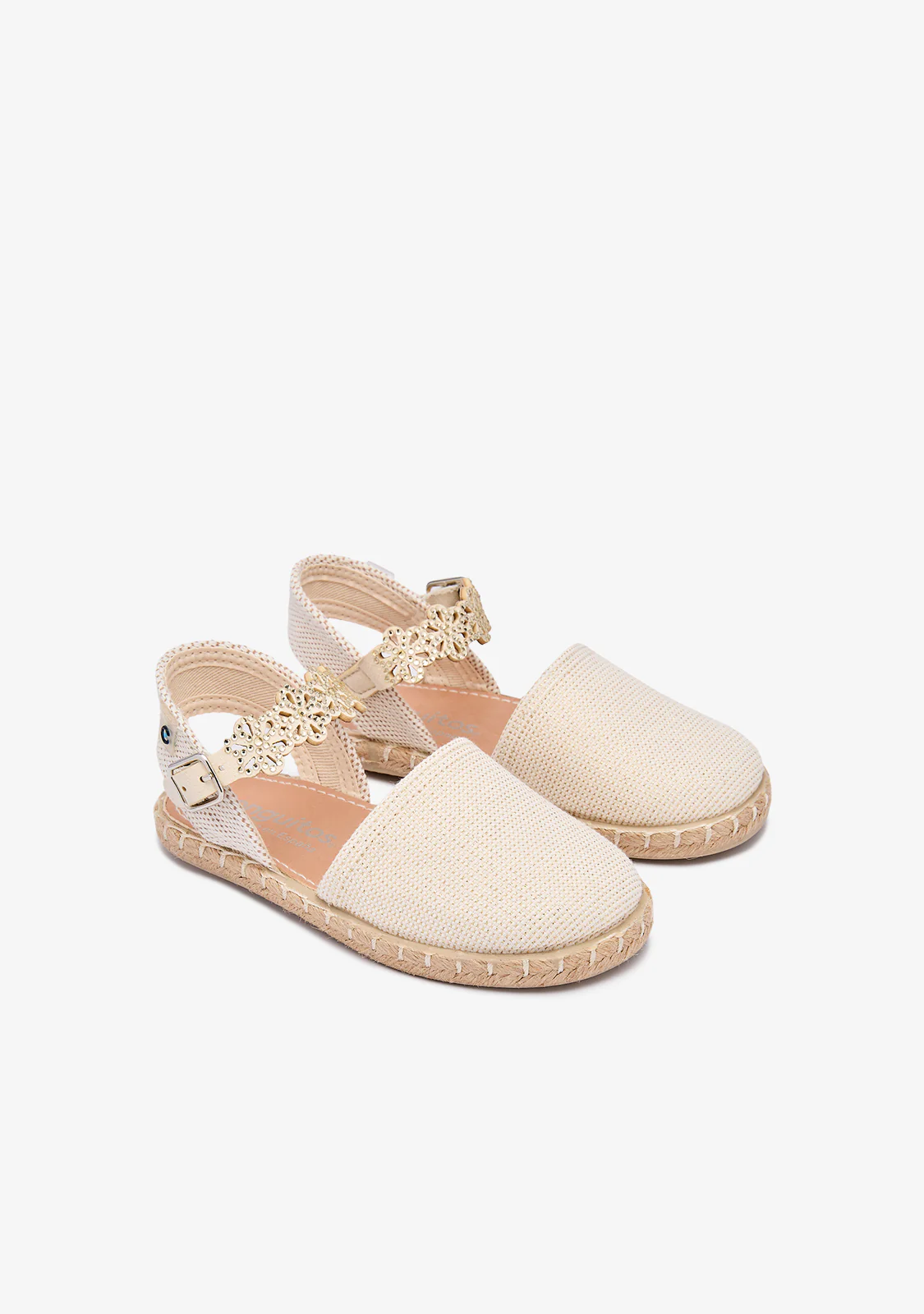 Golden Espadrilles Shiny Flowers - Image 2
