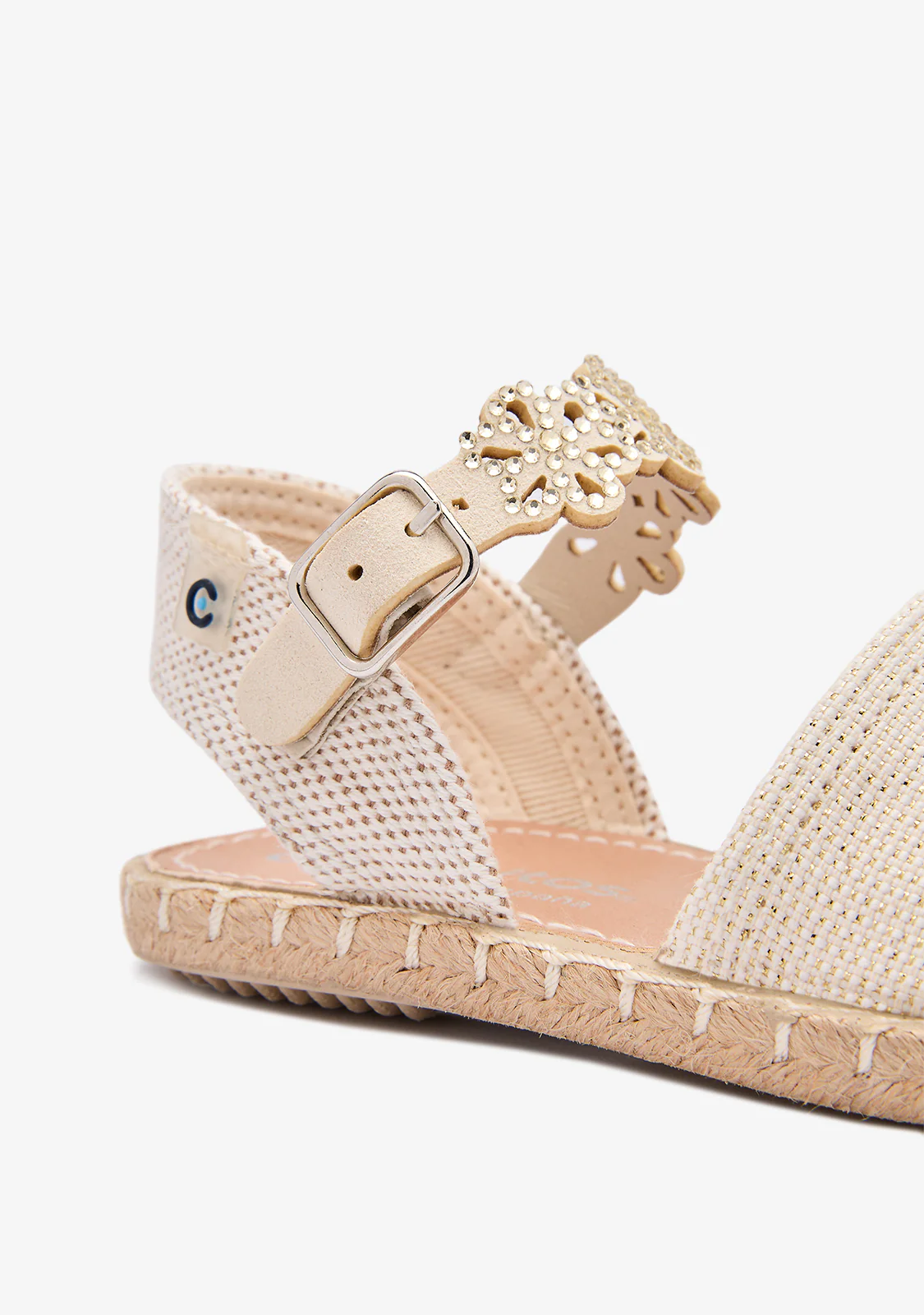 Golden Espadrilles Shiny Flowers - Image 3