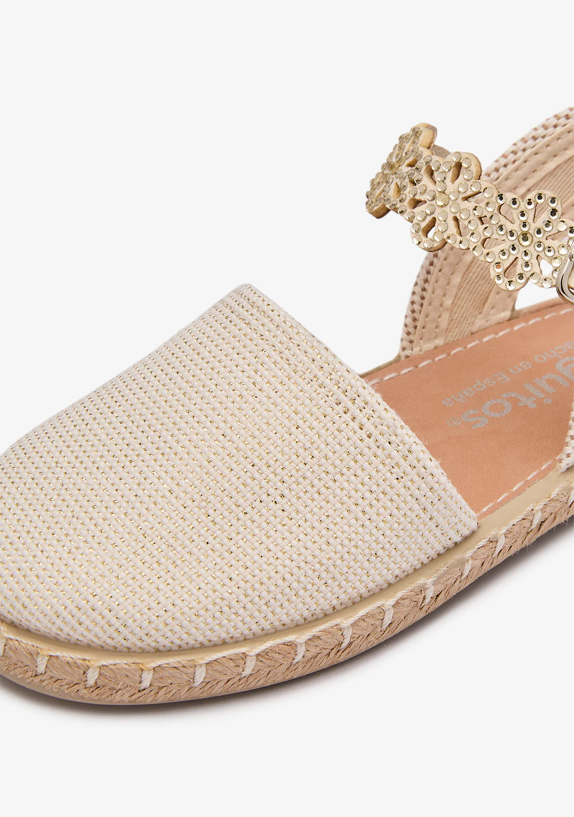 Golden Espadrilles Shiny Flowers - Image 4