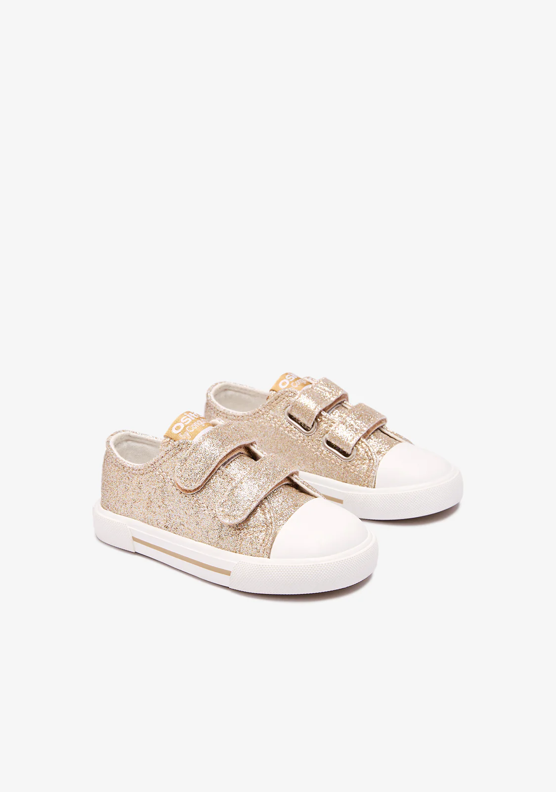 Gold Glitter Canvas Baby Sneakers - Image 2